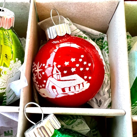 12 Radko Xmas Holiday Splendor Signature Flocked Tulips & Ball Ornaments - Picture 6 of 16